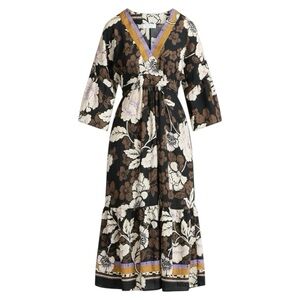 Sofia by Sofia Vergara Women Tie Back Dress Wide Sleeves Mid Calf Length Size S